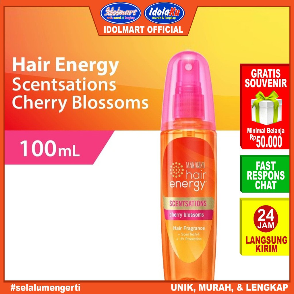 IDOMART Makarizo Hair Energy Scentsations Hair Fragrance Cherry Blossom 100mL Parfum Rambut Idolmart Surabaya