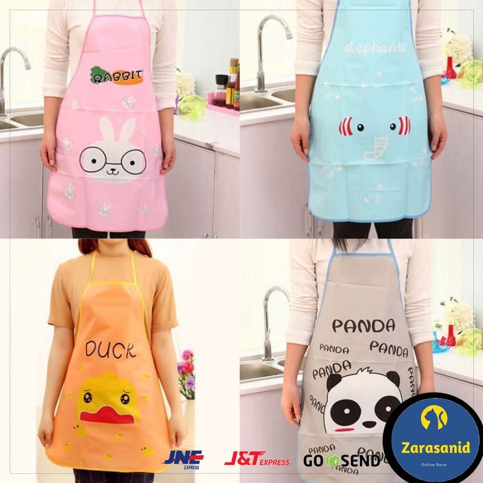 Celemek Masak Karakter Anti Air Apron Waterproof Motif Hewan Lucu