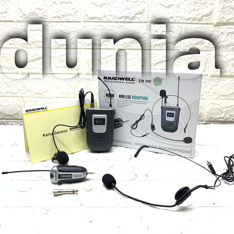 Mic Wireless Hardwell EM 300 Original Headset - Jepit
