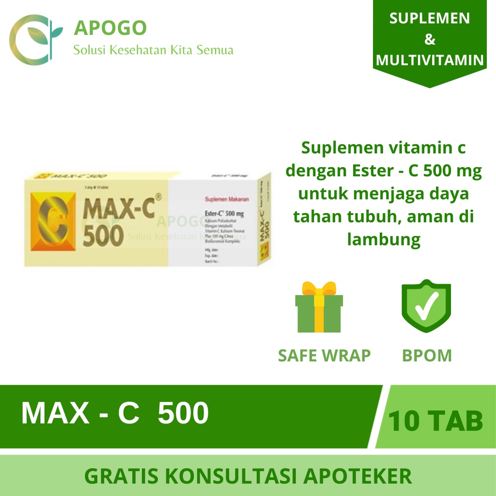 MAX C 500 1 STRIP ISI 10 TABLET