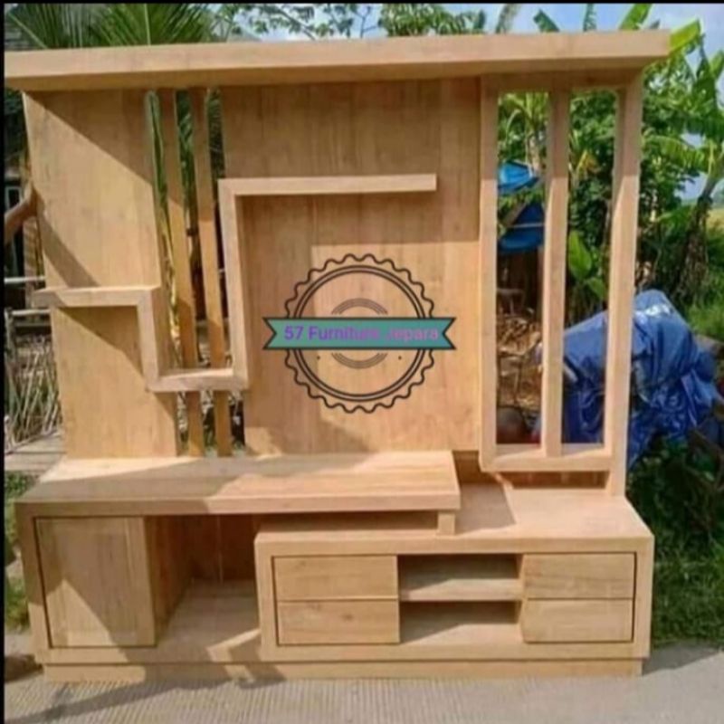 Bufet partisi penyekat ruangan jati mentahan