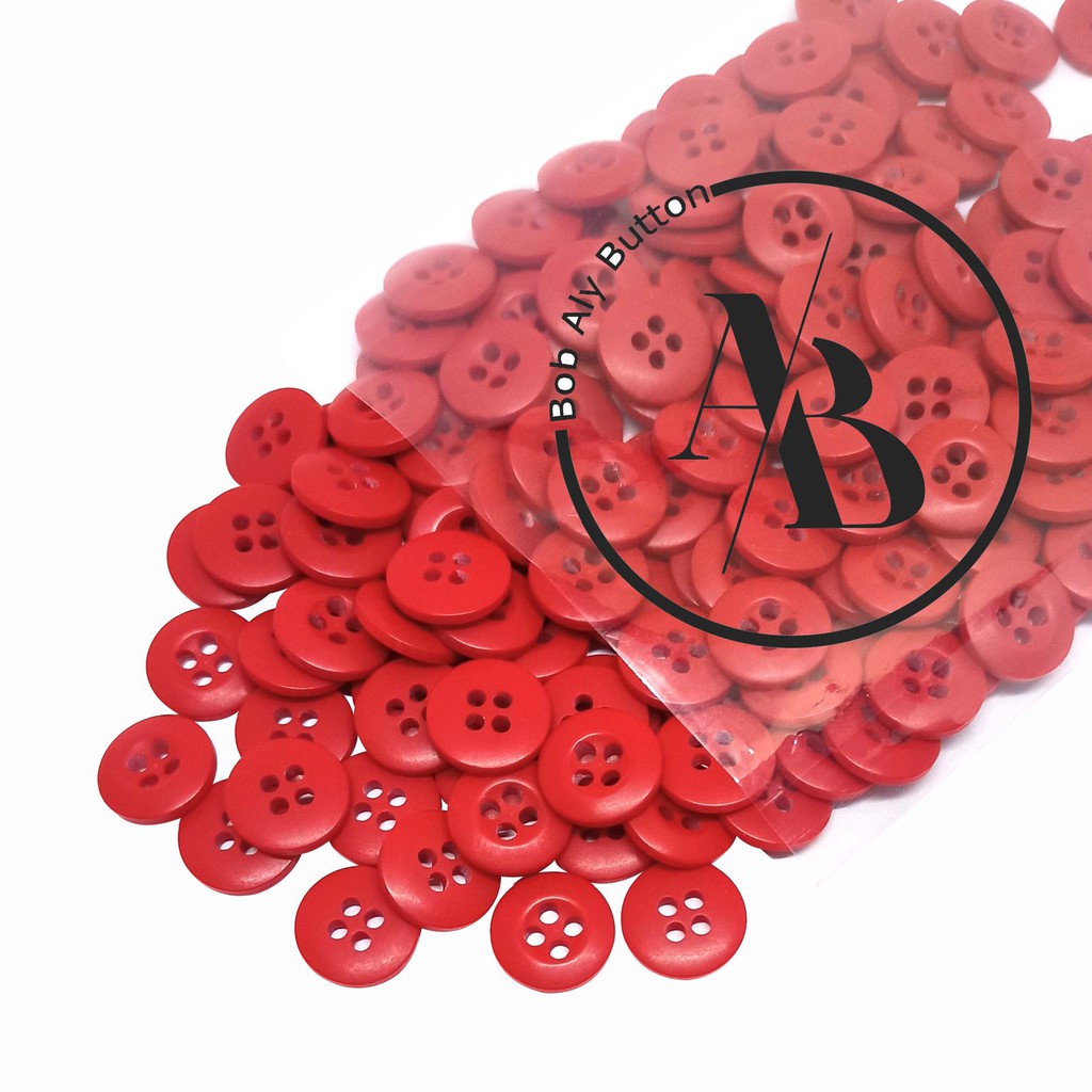 KANCING PLASTIK 10 MM PER 144 PCS WARNA MERAH KC LPT 18L NO 56