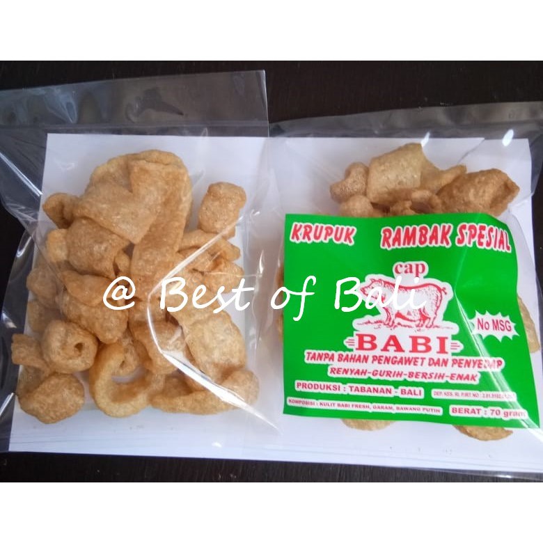 

Kerupuk Kulit / Rambak Babi Special Cap Babi (70 Gr) Non MSG