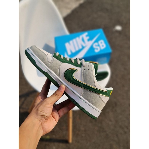 Sepatu • Sb Dunk Low Pro Cream Green Kualitas Premium