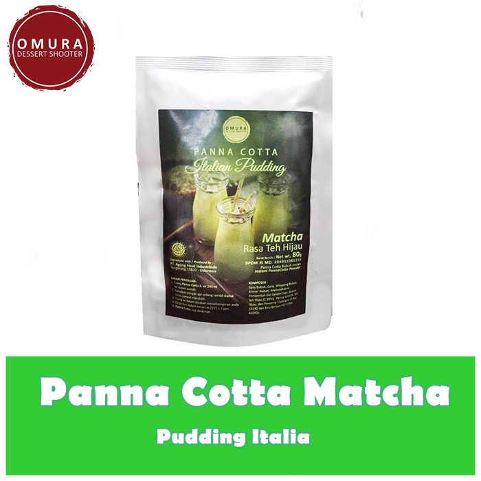 

agar-agar-puding-bahan- omura dessert shooter panna cotta - matcha -bahan-kue.