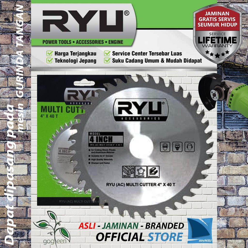 Mata Pisau Sirkuler 4&quot; inch 40T Mesin Gergaji Alumunium Gurinda Tangan Multi Circular Saw Blade RYU