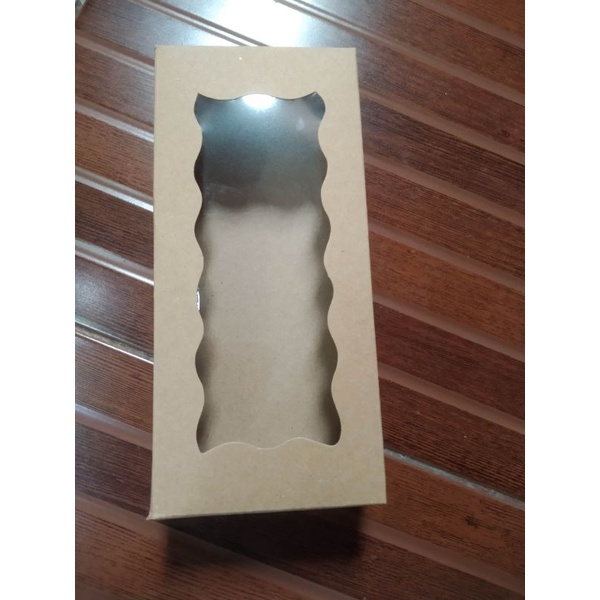 BOX/DUS BROWNIES 22X10X5 COKLAT CRAFT 22X10 10X22 JENDELA LAMINASI