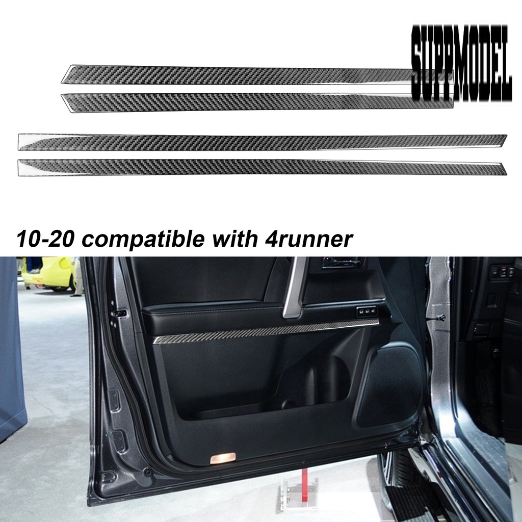 Suppmodelx 4Pcs Strip Trim Panel Pintu Mobil Toyota 4Runner 2010-2020 Bahan Serat Karbon Tahan Panas