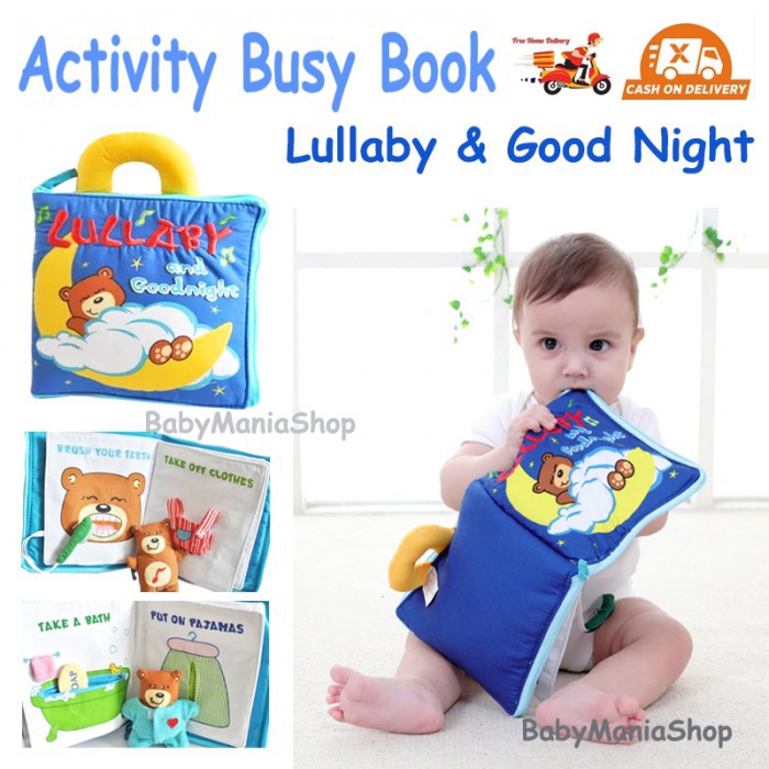 Buku Kain Edukasi Sensory Soft Book Activity Busy Cloth Book Buku Bayi Anak Softbook Lullaby