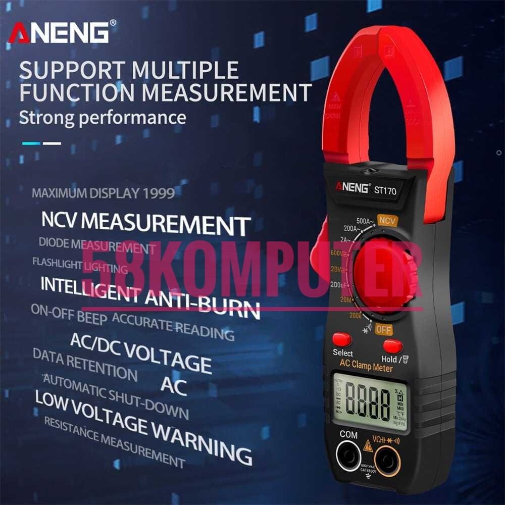 ANENG ST170 Digital Multimeter Voltage Tester Clamp Tang Ampere Tang Ampere Digital Lengkap Ac Dc Tang Ampere Meter Digital ANENG Multimeter Voltage Tester Clamp