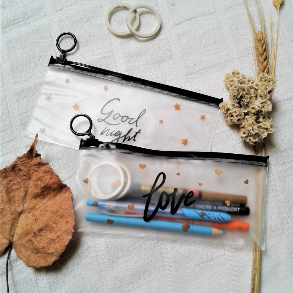 

Tempat Pensil Zip Transparan/Tempat Alat Tulis