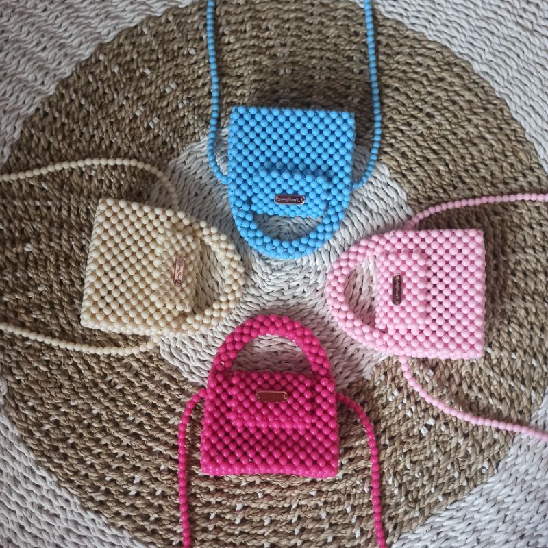 Mini Beaded Bag | Tas Mutiara (READY) | Tas Manik manik | DYI Beads Miu pearl | Tas Wanita (Tidak mu