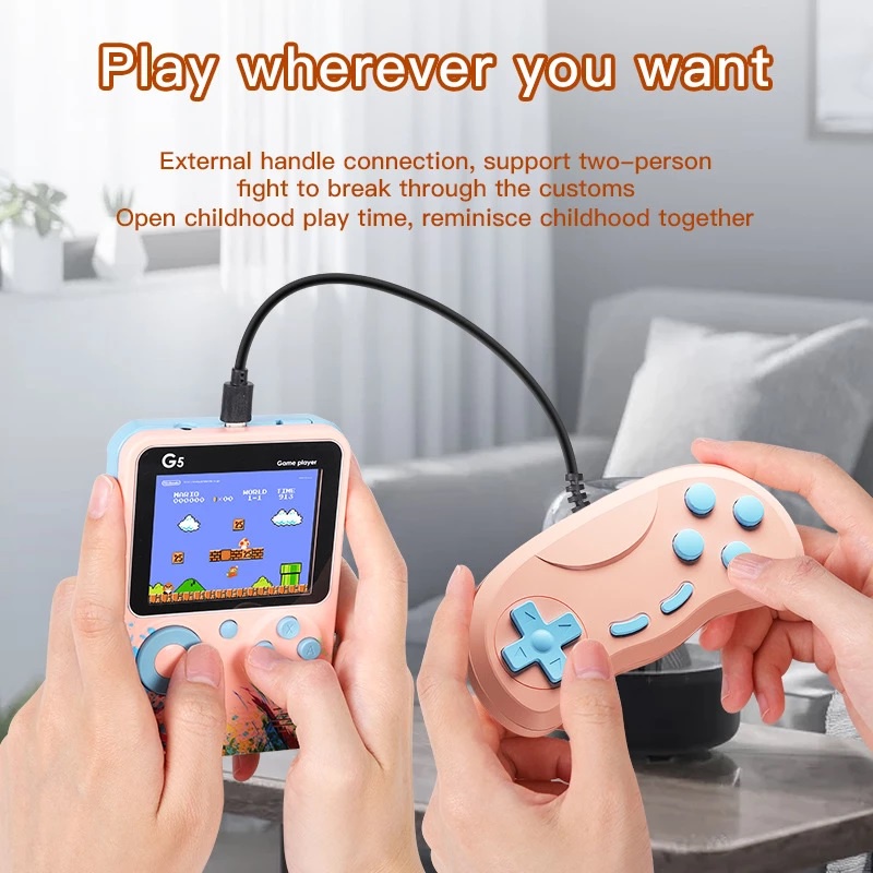 Bisa COD! G5 Console Gameboy Built-in Classic 500 Game in 1 Portable Game Player 1/2 PLAYER