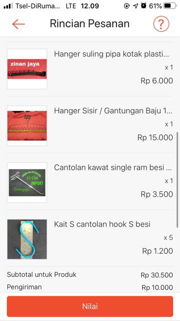 Hanger Sisir / Gantungan Baju 12 Gelombang