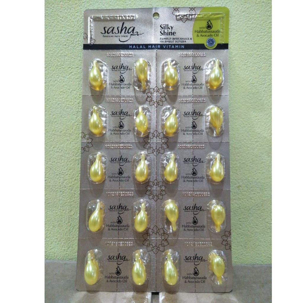 SASHA HAIR VITAMIN SILKY SHINE 1 BISTER ISI 20 BUTIR