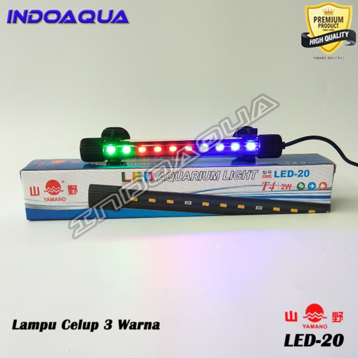 Ready Stock Lampu Aquarium Aquascape Celup Led 3 Warna 2 Watt