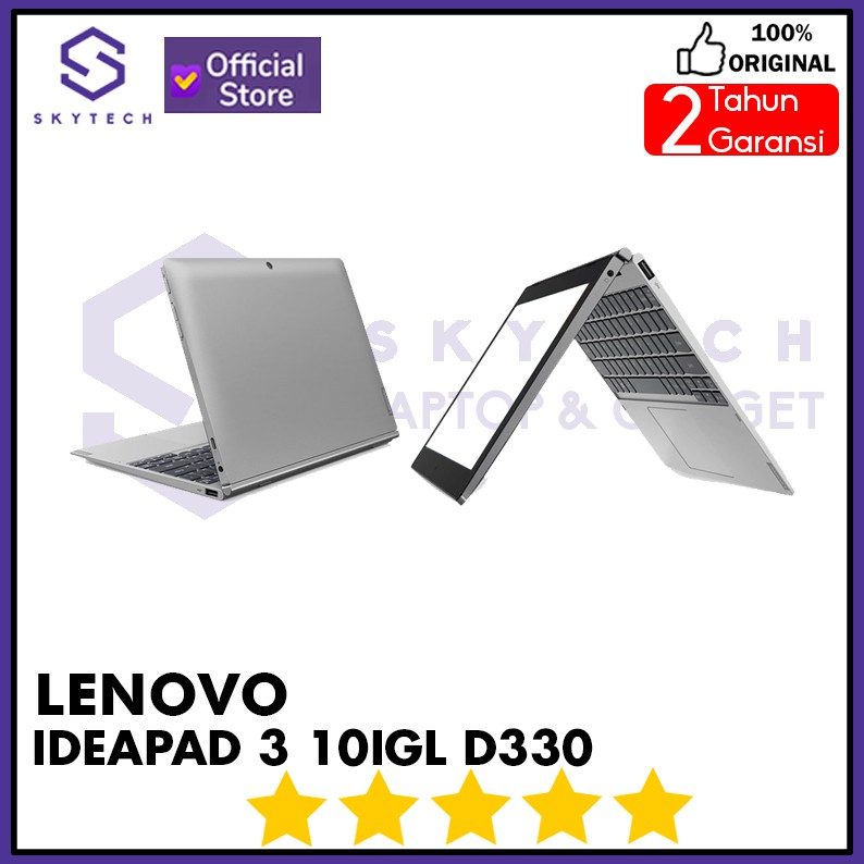 LAPTOP LENOVO IDEAPAD 3 10IGL/D330 N4020 8GB 128GB 82H0000MID FREE WINDOWS 10 PRO MINERAL GRAY-3