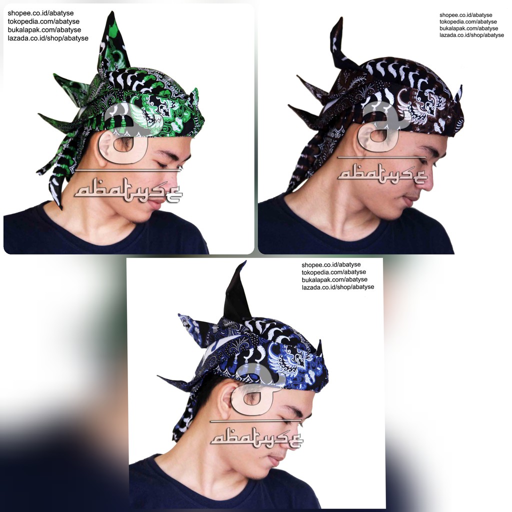 Iket Sunda Premium Merak Ngibing Kujang - Blangkon Merak Ngibing Motif Batik Kujang Sunda