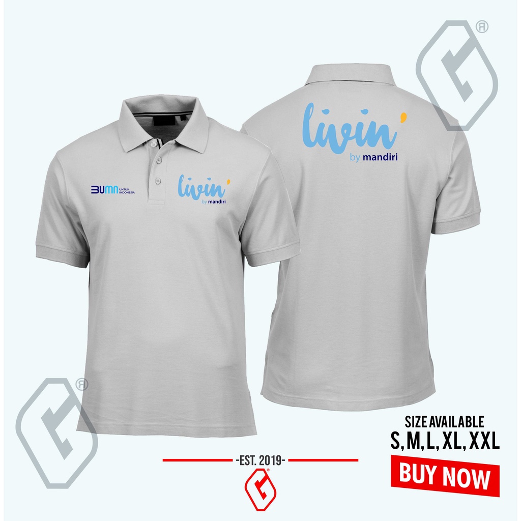 polo shirt livin by mandiri / baju kerah bank mandiri livin