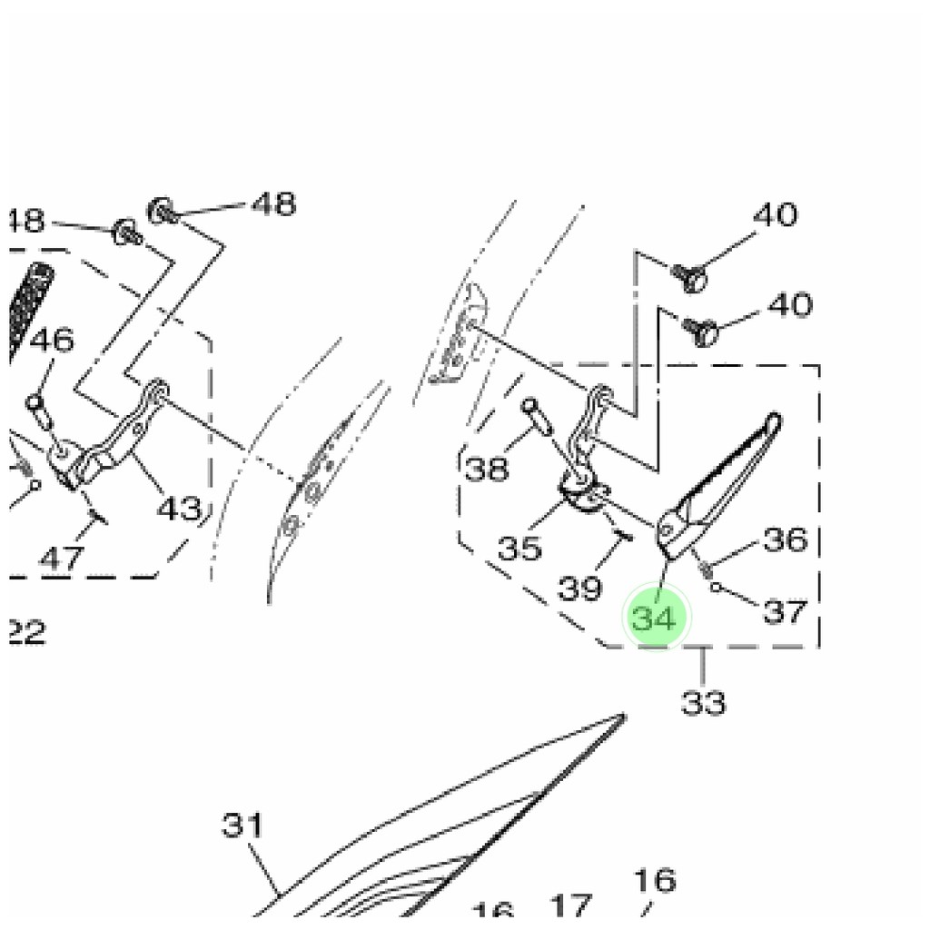 BESI FOOTSTEP FOOT STEP REST INJEKAN KAKI BELAKANG KIRI AEROX 155 LAMA &amp; NEW LEXI ORIGINAL YGP B65-F7431-00