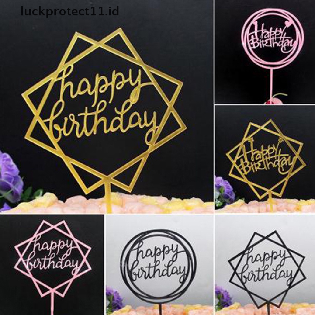 //HG&amp;ID// 10Pcs Acrylic Hand writing Happy Birthday Cake Topper Dessert Party Decoration .