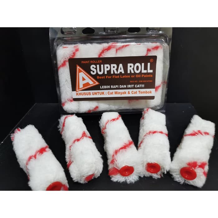 Bulu Roll Kapal tembok 4 inch SUPRA Refill Kuas Cat minyak