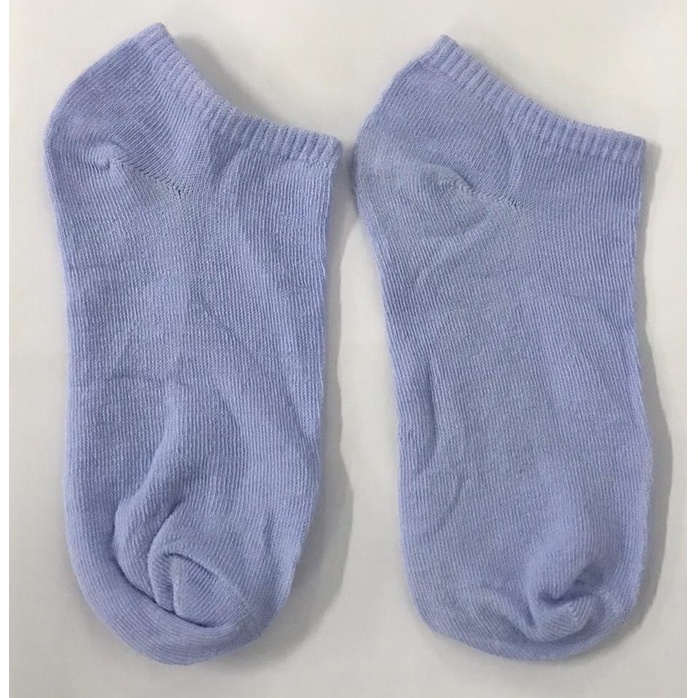 ✧YUKSHOPING✧ Kaos Kaki Fashion Wanita Pria Murah Kaus Motif Semata Kaoskaki Ankle Socks Pendek-POLOS BIRU TERANG