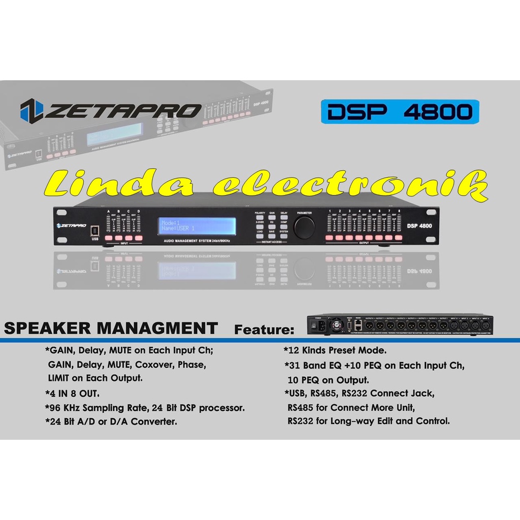 Speaker Management zetapro dsp 4800 dsp4800 Original