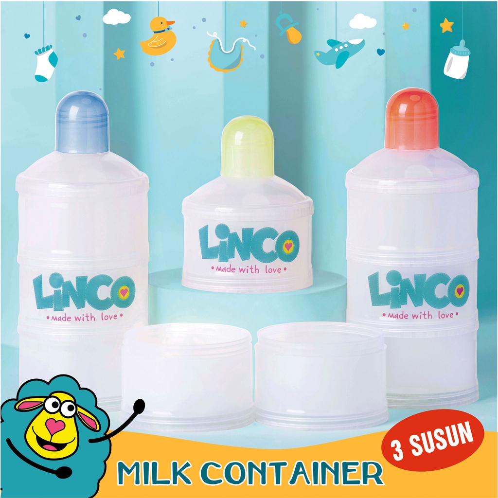 Tempat Penyimpanan Susu Bubuk LINCO BABY Milk Powder Container 3 Susun