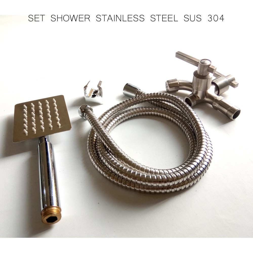 Shower Kamar Mandi Stainless Steel Bisa Untuk Air Panas Dingin Kran Shower Set Lengkap Tinggal Pasang