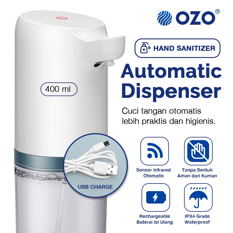 Automatic Soap Dispenser Sabun Cair/Busa/Hand Sanitizer Otomatis Tanpa Sentuh OZO