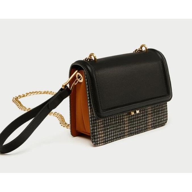 Tas ZARA contrasting crossbody original 2 tone