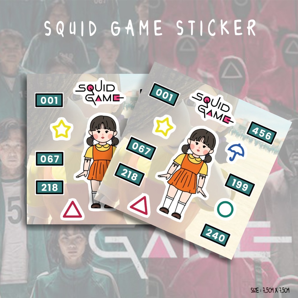 STICKER / SQUID GAME / K-DRAMA / LUCU MURAH / STICKER LAPTOP / STICKER HP / KADO UNIK