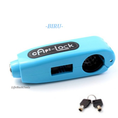 [PROMO 6.6] Kunci Gembok Setang Motor Anti Maling Motorcycle Lock Handlebar Protection CapsLock-Biru Muda