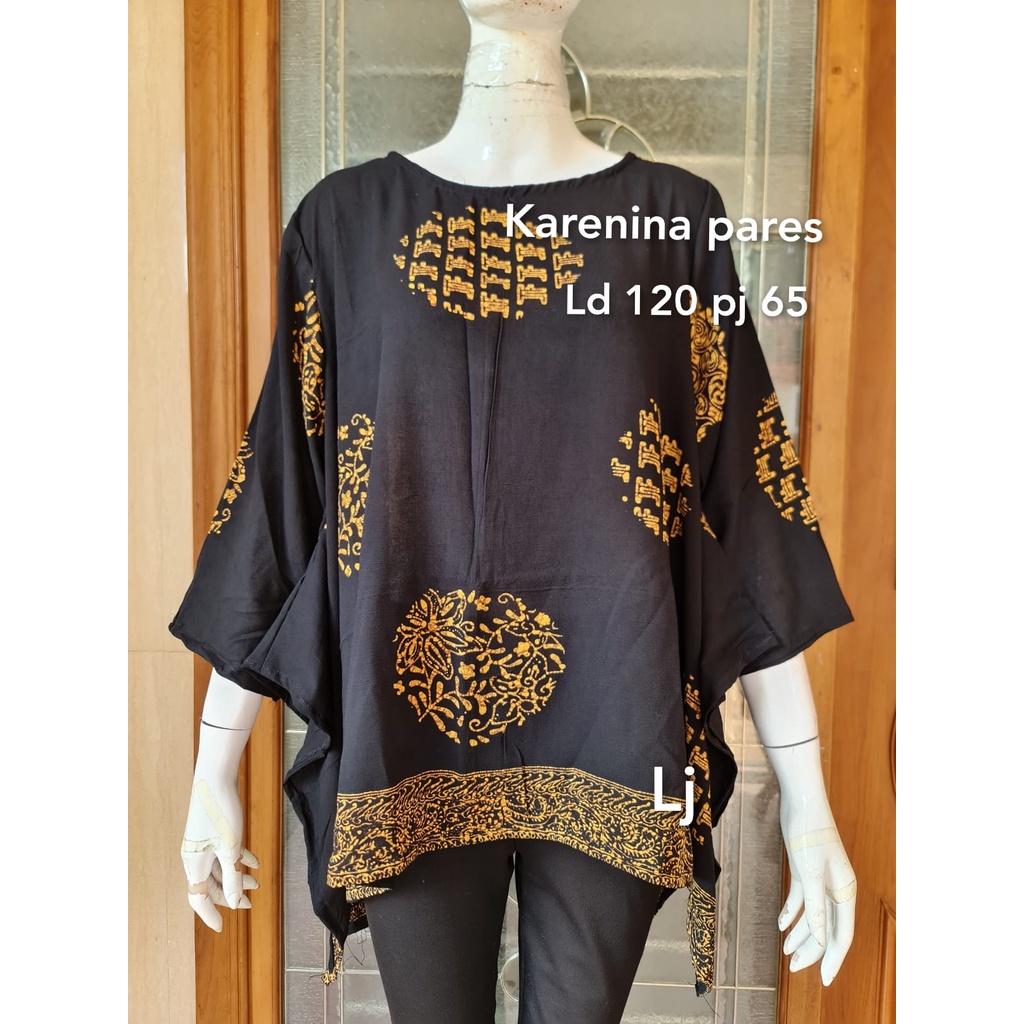 Blus karenina paris koin batik solo atasan trendy