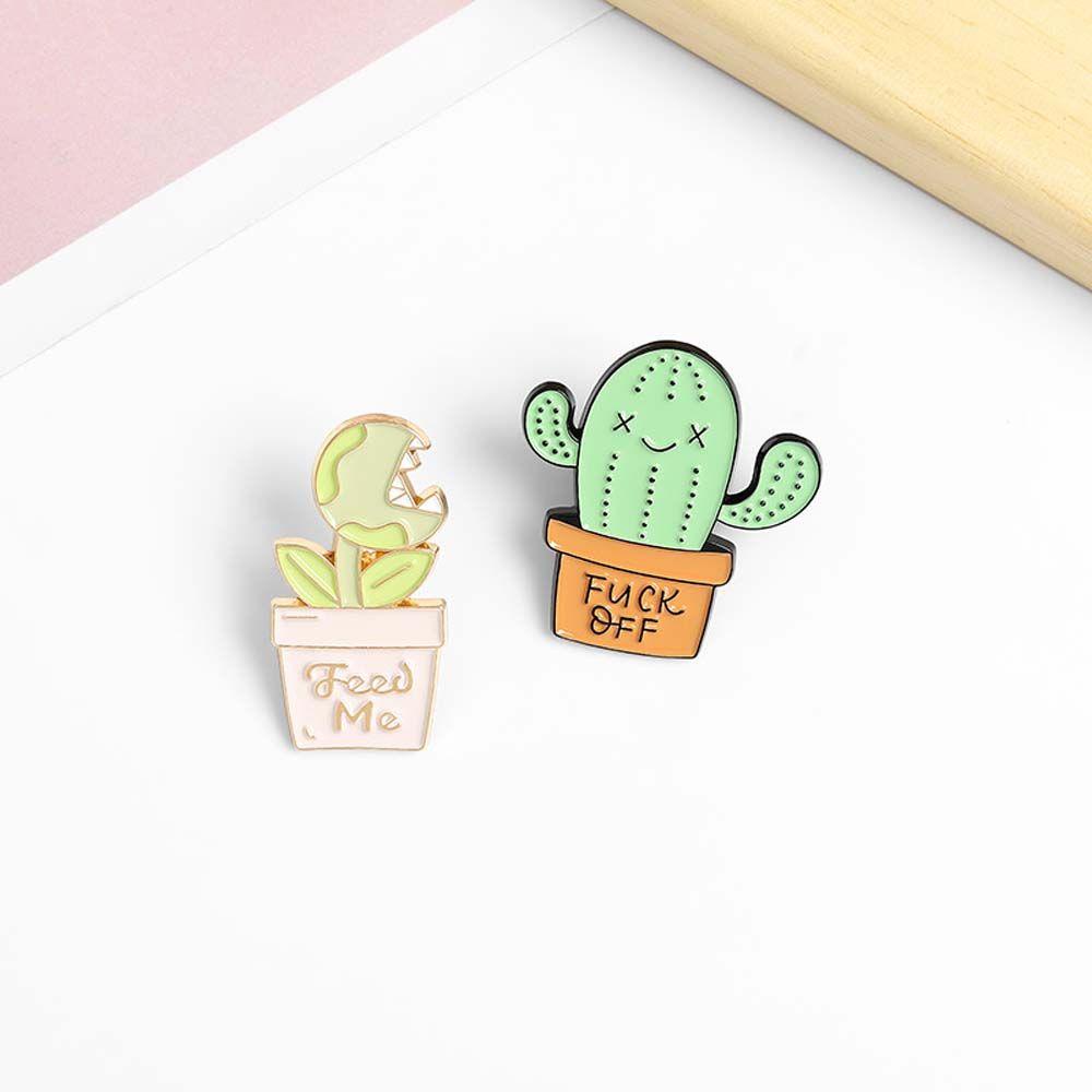 [Elegan] Kaktus Bros Hadiah Untuk Wanita Pria Hadiah Untuk Anak-Anak Pot Kaktus Travel Commemorative Badge Pin Lapel Pin Enamel Pin