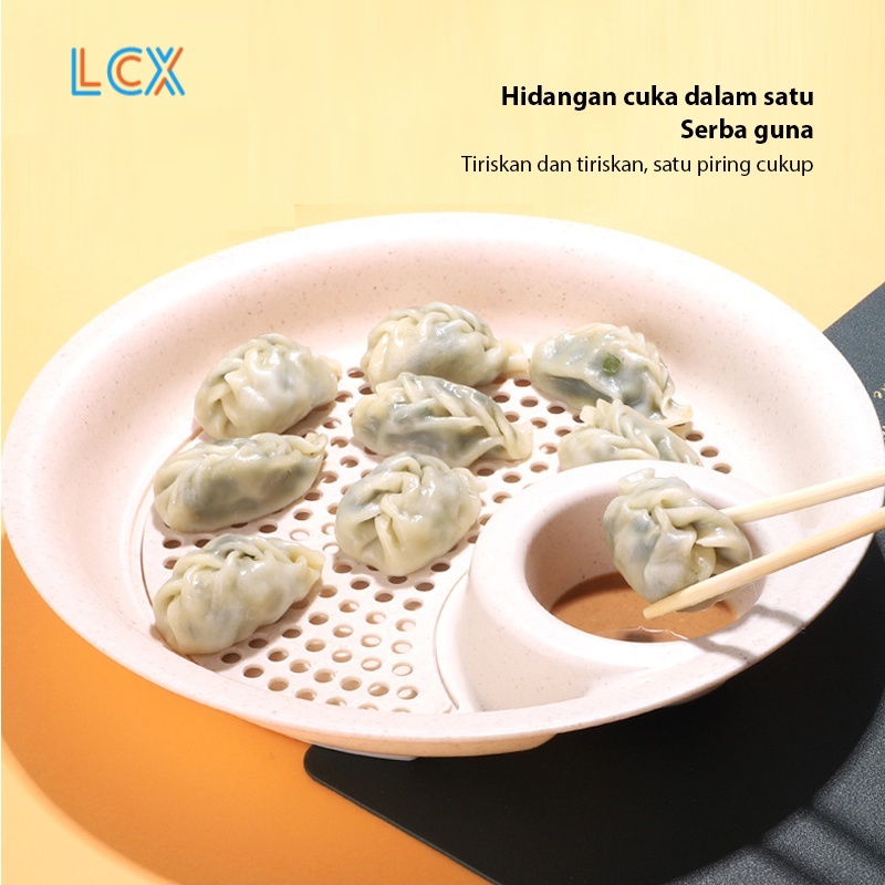 LCX Piring Pangsit / Dumpling plate  Dumpling Tirisan ​2 Lapis Dimsum Plate Wadah Sushi VS-72