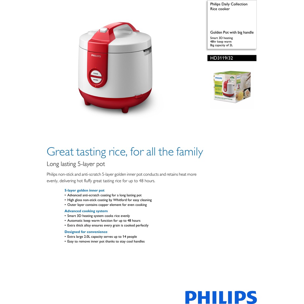 PHILIPS Daily Collection Rice cooker HD3119