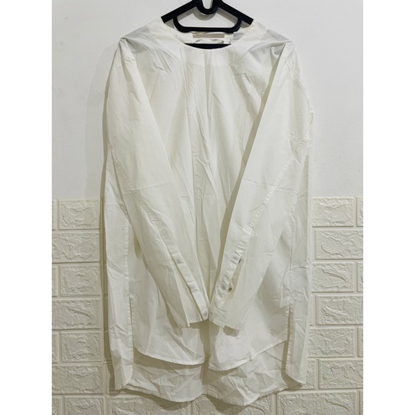 DKNY Dress Wanita Lengan Panjang Backless Putih