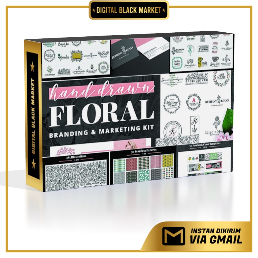 The Hand Drawn Floral Branding And Marketing Kit - Vector Designs - Business Branding