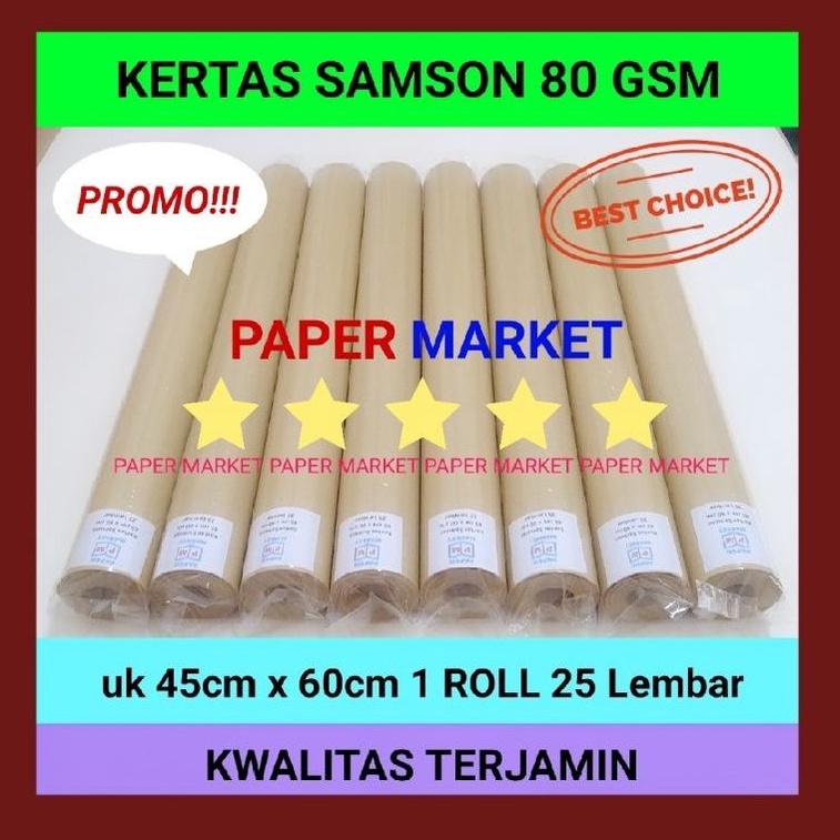 Kertas Samson Coklat Kraft uk. 45x60cm - 1 roll (25 lembar)
