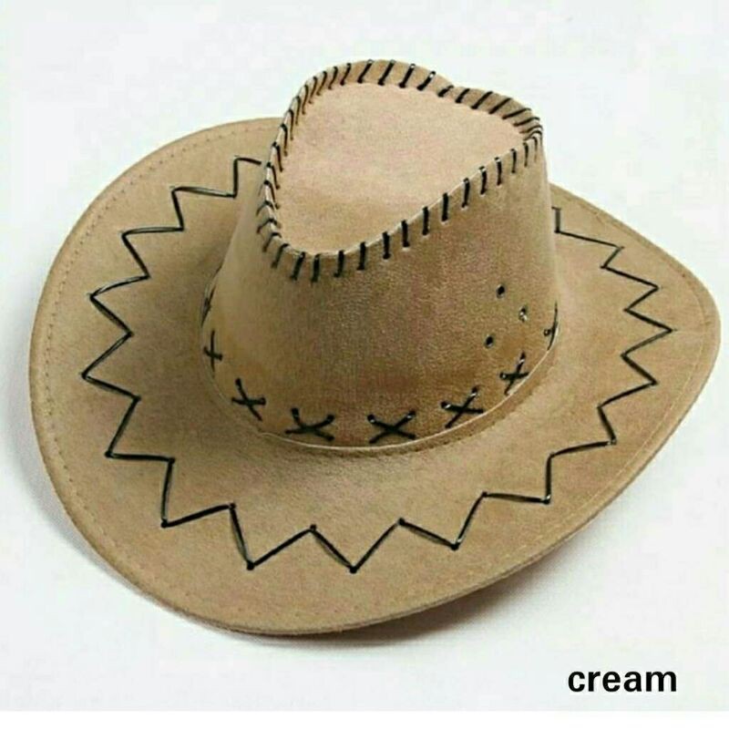 Topi Fedora Cowboy Dewasa Import