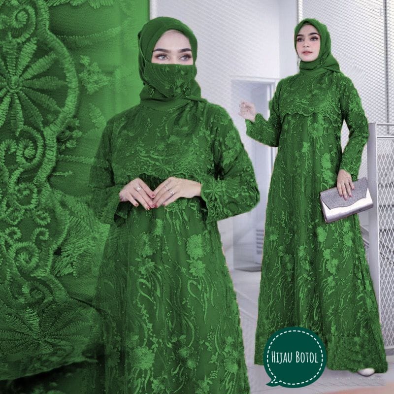 BJ - MAXI RATU / GAMIS RATU / GAMIS FULL BRUKAT / GAMIS KONDANGAN / GAMIS PESTA / GAMIS UKURAN M . L . XL . XXL / GAMIS UKURAN BESAR / GAMIS WANITA MURAH