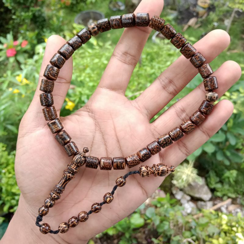 Tasbih Kayu Liwung Macan Tabung Size 8mm 33 Butir