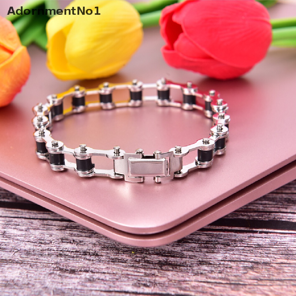 (AdornmentNo1) Gelang Tangan Rantai Stainless Steel Motif Motor + Sepeda Untuk Perhiasan Pria / Hadiah