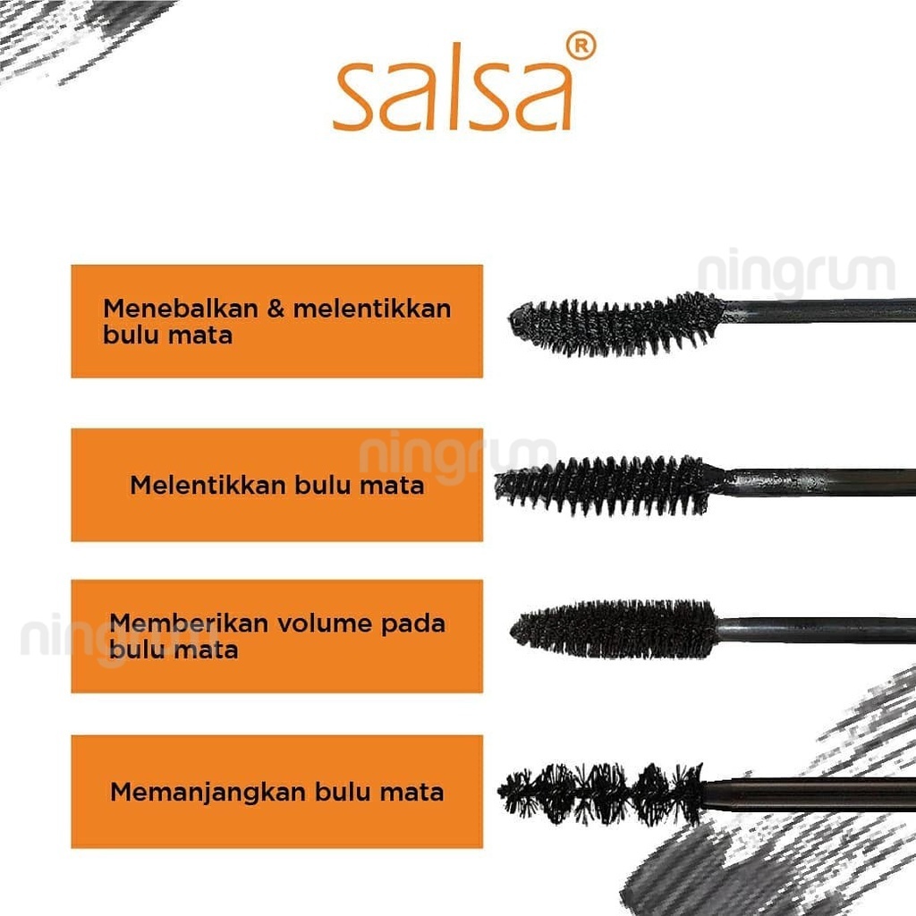 Ningrum - SALSA Mascara Waterproof 2in1 Hyperlash Maskara Anti Luntur Cetar Mascara + Eyeliner – 5412