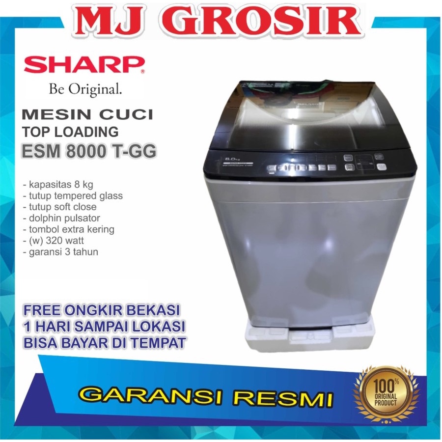 MESIN CUCI SHARP ESM 8000 8 KG 1 TABUNG ESM8000 TOP LOADING