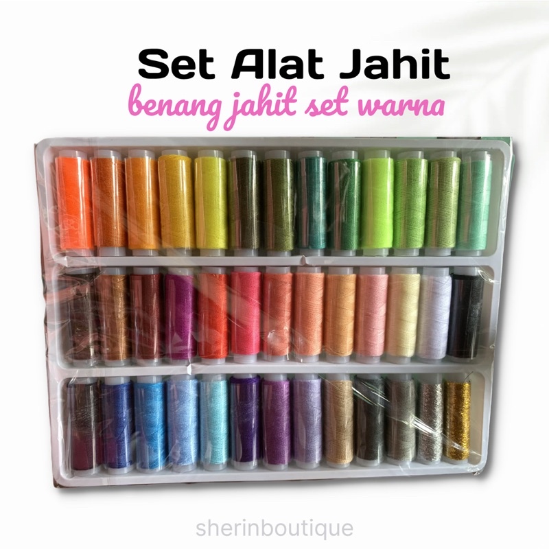 Set Jahit 39 warna | benang jahit komplit | benang baju
