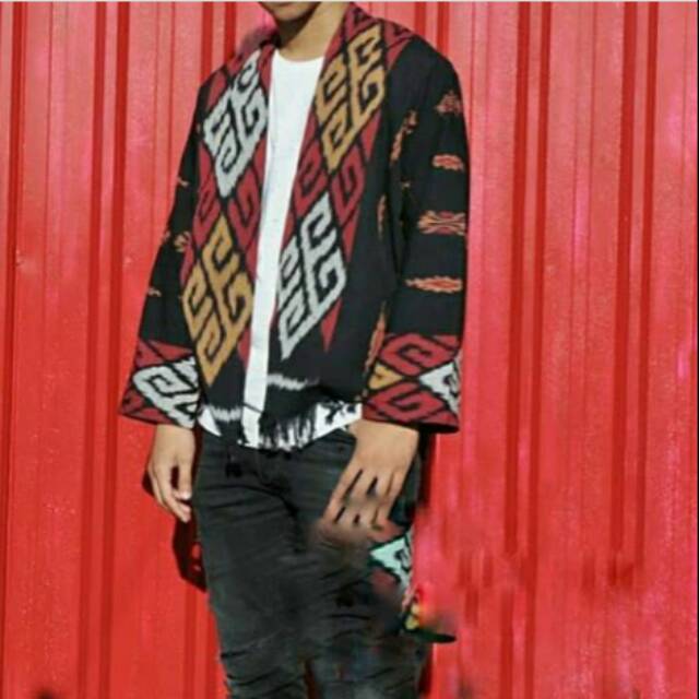 Outer kimono etnic kain tenun troso kain toraja