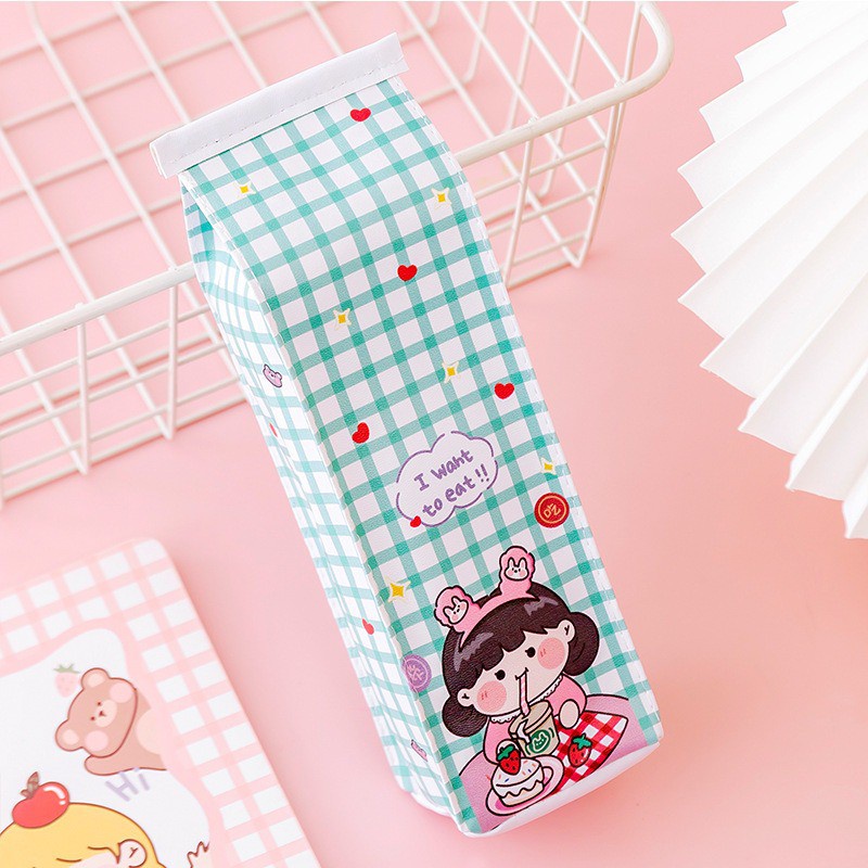 UNIKO.ID - TEMPAT PENSIL UNIK MILK COOKIES KOTAK PENSIL BUNGKUS JAJAN CIKI SNACK / TEPAK PENSIL-KOTAK HIJAU